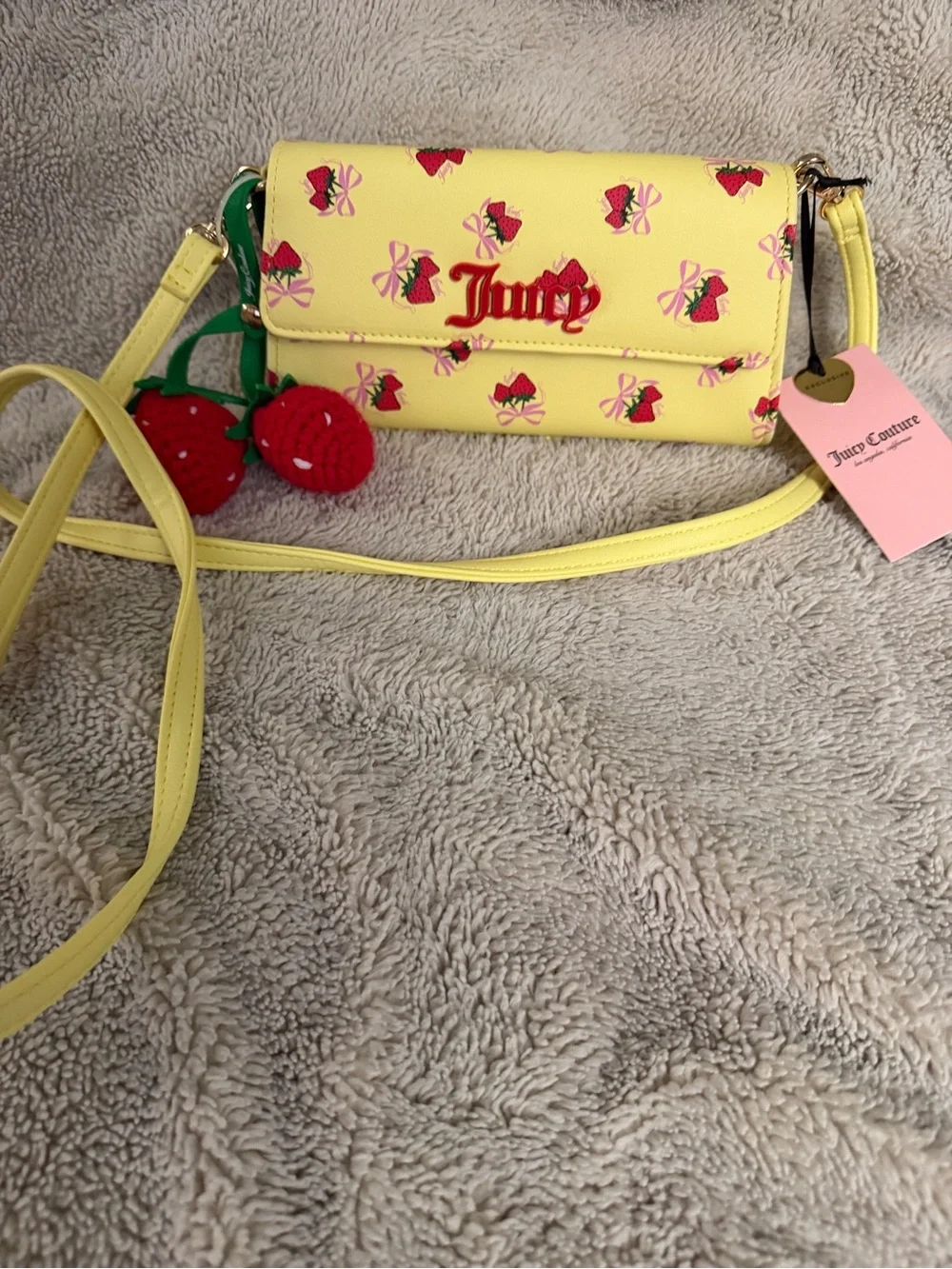 Juicy Couture Yellow Strawberry Print Crossbody for Kids